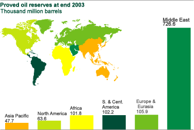 Mappa riserve petrolifere